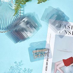 プラスチック製のヘアクリップディスプレイカード  ユーロスロットホールハングカード  長方形  透明  7x8.5cm&nbsp;CDIS-FG0001-03
