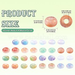 模造キャットアイガラスシードビーズ438個  ロンデル  ツートン  コーンフラワーブルー  4~4.5x2.5~3mm  穴：1.2~1.5mm&nbsp;SEED-FS0001-47C