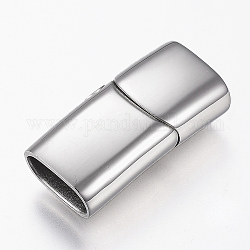304 cierres magnéticos de acero inoxidable con extremos para pegar, Rectángulo, color acero inoxidable, 29x14x8mm, agujero: 6x12 mm
