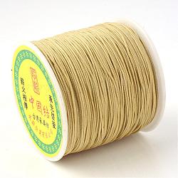 Braided Nylon Thread, Chinese Knotting Cord Beading Cord for Beading Jewelry Making, Dark Khaki, 0.5mm, about 150yards/roll