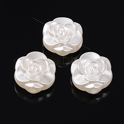 Imitation Pearl Acrylic Flower Beads, Antique White, 15x15.5x8mm, Hole: 2.5mm, about 550pcs/500g