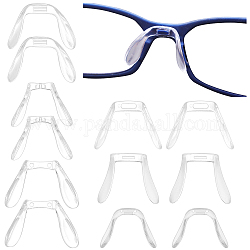 Gorgecraft 24 pièces 6 coussinets de nez en plastique de style, u-shape, pour lunettes accessoires, clair, 17~21x22~28x7~9.5mm, 4 pièces / style