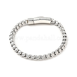 304 bracelet chaîne vénitienne en acier inoxydable pour homme femme, couleur inoxydable, 8-3/4 pouce (22.3 cm)