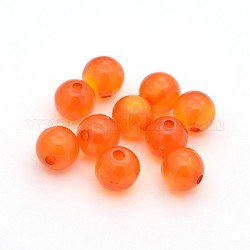 Imitation chat perles rondes de résine oeil, orange foncé, 10mm, Trou: 1.5mm, environ 1000 pcs / sachet 