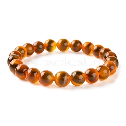 Natürliches Zuckerherz Achat rundes Perlen-Stretcharmband für sie, orange, Perlen: 8~8.5 mm, Innendurchmesser: 2~2-1/4 Zoll (5.2~5.8 cm)