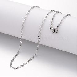 304 Stainless Steel Necklace, Cable Chains, with Lobster Clasps, Stainless Steel Color, 15.75 inch(400mm), 2mm