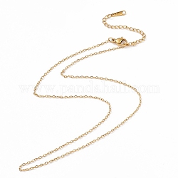 Placcatura ionica (ip) 304 collana a catena in acciaio inossidabile per uomo donna, vero placcato oro 18k, 15.75 pollice (40 cm)