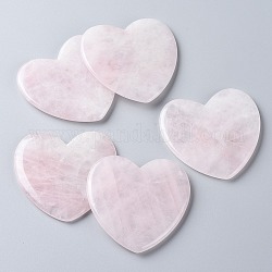 Natural rosa de cabuchones de cuarzo, corazón, 71x72x6.5mm