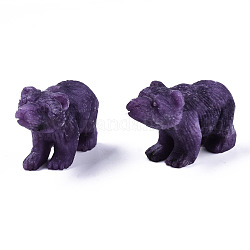 Естественный лепидолит / украшения дисплея камня пурпурной слюды, медведь, 33.5~34.5x49.5~50.5x21.5~22.5 мм