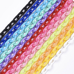 Непрозрачные акриловые кабельные цепи, овальные, разноцветные, 13x8x2 мм, 19.68 дюйм (50 см) / нить