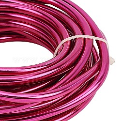Round Aluminum Wire, for Jewelry Making, Cerise, 3 Gauge, 6.0mm, about 22.96 Feet(7m)/500g