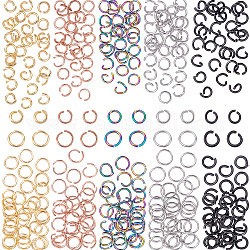 Unicraftale 300pcs 10 styles 304 anneaux de saut en acier inoxydable, anneaux de jonction ouverts, couleur mixte, 4~6x0.6~1mm, diamètre intérieur: 2.8~4.6 mm, 30 pièces / style