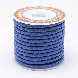 Vachette cordon tressé en cuir, corde de corde en cuir pour bracelets, bleu marine, 3mm, environ 8.74 yards (8 m)/rouleau