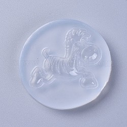 Moules en silicone de qualité alimentaire, moules de résine, pour la résine UV, fabrication de bijoux en résine époxy, cheval, blanc, 64x9mm, cheval: 43x43 mm