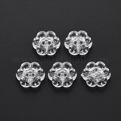 Transparent Acrylic Beads, Flower, Clear, 12.5x13x4mm, Hole: 1.2mm, about 1150pcs/500g