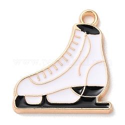 クリスマス亜鉛合金エナメルペンダント  ライトゴールド  スケート  20.8x19.3x1.8mm  穴：1.8mm