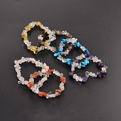 Bracelets extensible avec perles en pierre précieuse, pierre mixte naturelle et synthétique, 50mm