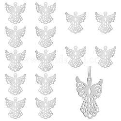 Chgcraft 15 pièces embellissements en métal gravé au fer gros pendentifs, ange, platine, 70x66x0.5mm, Trou: 6.2mm