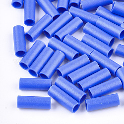 Perline di gomma, tubo, blu, 12~12.5x4~4.5mm, Foro: 3 mm, circa 4000pcs/500g