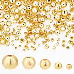 PandaHall Elite 300Pcs 5 Styles Brass Beads, Long-Lasting Plated, Rondelle, Golden, 2~6x1.5~5mm, Hole: 0.8~1.6mm, 60pcs/style