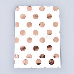 Polka Dot Pattern Eco-Friendly Kraft Paper Bags, Gift Bags, Shopping Bags, Rectangle, Light Salmon, 18x13x0.01cm