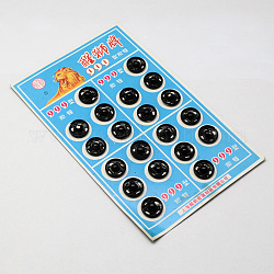 Плоская круглая кнопка утюга швейное оснастки, заклепок, металлический черный, 16x5 мм, отверстие : 2x1 мм, 20sets / карты