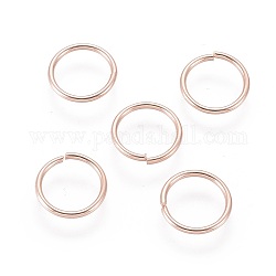 304 in acciaio inox anelli di salto aperto, oro roso, 18 gauge, 10x1mm, diametro interno: 8mm