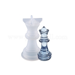 Stampi in silicone per scacchi fai da te, stampi per colata di resina, strumenti di stampo artigianali in argilla, regina, bianco, 33x58mm, diametro interno: 25mm