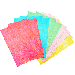 A4 carte artigianali lucide, carta scintillante per origami, rettangolo, colore misto, 297x210x0.1mm, 5 colori, 2 fogli / colore, 10 fogli / borsa