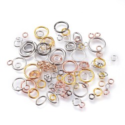 Открытые прыжковые кольца из латуни и нержавеющей стали, разнообразные, разноцветные, 4~12x1~2 мм, внутренний диаметр: 2~9.5 мм
