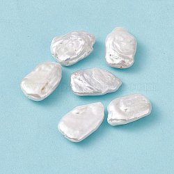 Barocke natürliche Keshi-Perlenperlen, Rechteck, Muschelfarbe, 23~25.5x15.5~16x7~8 mm, Bohrung: 0.8 mm