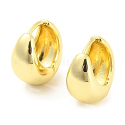 Латунные простые куполообразные толстые серьги-кольца для женщин, реальный 18k позолоченный, 17x16.5x10 мм