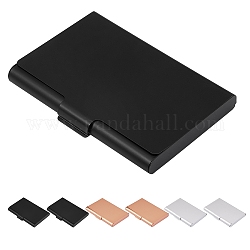 6pcs 3 colores caja de trazo de tarjetas de visita de aleación de aluminio, tipo de empuje manual, Rectángulo, color mezclado, 65x93x10mm, 2 piezas / color