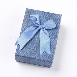 Gioielli scatole di cartone set, con il rilievo di spugna all'interno, rettangolo, blu fiordaliso, 9.35x6.3x3cm