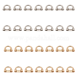 Chgcraft 28 pièces 2 couleurs alliage d-ring fermoirs de suspension avec vis pour la fabrication d'accessoires de boucle de sac, platine or clair