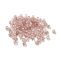 6/0 transparentes perles de rocaille en verre, trou rond, rondelle, saumon noir, 4~4.5x3~4mm, Trou: 0.8~1.5mm
