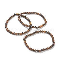 Natürlichen Tigerauge Perlen Stretch-Armbänder, Runde, Perlen: 4~5 mm, Innendurchmesser: 2-1/4 Zoll (5.65 cm)