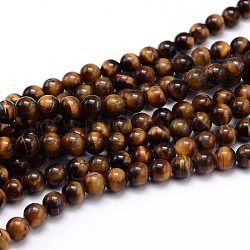 Natürlichen Tigerauge Perlen Stränge, Klasse A, Runde, 10 mm, Bohrung: 1 mm, ca. 40 Stk. / Strang, 16 Zoll
