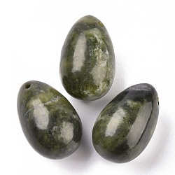 Pendenti in giada xinyi naturale / giada cinese meridionale, pietra dell'uovo di Pasqua, 45x30x30mm, Foro: 2.2 mm