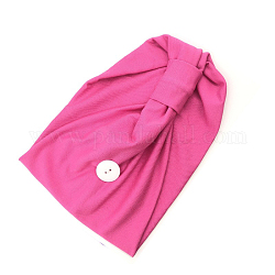 Schweißableitende Stirnbänder aus Polyester, rutschfeste Knopf Stirnbänder, Yoga Sport Workout Turban, zum Halten der Mundabdeckung, neon rosa , 440x160 mm
