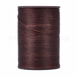 Hilo de hilo encerado plano, cordón de micro macramé, para coser cuero, coco marrón, 0.8mm, alrededor de 109.36 yarda (100 m) / rollo