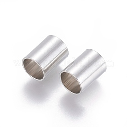 304 Edelstahl Rohr Perlen, Edelstahl Farbe, 12x9 mm, Bohrung: 8 mm