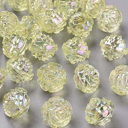 Abalorios de acrílico transparentes, color de ab, flor, amarillo, 18x16.5mm, agujero: 2.5 mm, aproximamente 228 unidades / 500 g