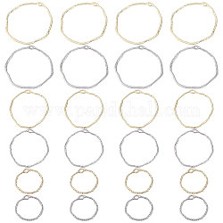 SUNNYCLUE 36Pcs 6 Styles Alloy Open Back Bezel Pendants, For DIY UV Resin, Epoxy Resin, Pressed Flower Jewelry, Ring, Platinum & Light Gold, 21.5~35x22.5~34.5x1.5mm, Hole: 2.5~3x1mm, 6pcs/style