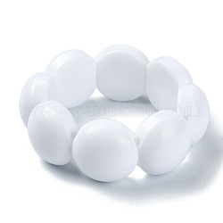 Bracciale elasticizzato con perline in finta pietra acrilica, braccialetto di piastrelle, neve, diametro interno: 2-1/8 pollice (5.4 cm)