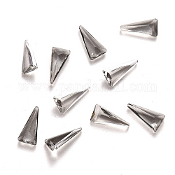 Cabochons triangulaires en verre transparent, accessoires nail art de décoration, facette, gris clair, 8x4x2mm