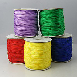 Hilo de nylon, cable de la joya de nylon para las pulseras que hacen, redondo, color mezclado, 1 mm de diámetro, 225 yardas / rodillo