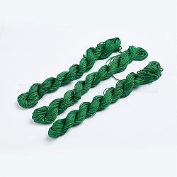 Nylon Thread, Nylon Jewelry Cord for Custom Woven Bracelets Making, Dark Green, 2mm, about 13.12 yards(12m)/bundle, 10bundles/bag, about 131.23 yards(120m)/bag