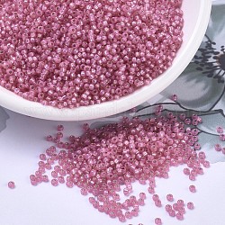 Miyuki runde Rocailles Perlen, japanische Saatperlen, 11/0, (rr556) gefärbter rosafarbener Alabaster, 2x1.3 mm, Bohrung: 0.8 mm, ca. 1111 Stk. / 10 g