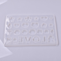 Silicone Molds, Resin Casting Molds, For UV Resin, Epoxy Resin Jewelry Making, Mixed Shapes & Word Love, White, 197x252mm